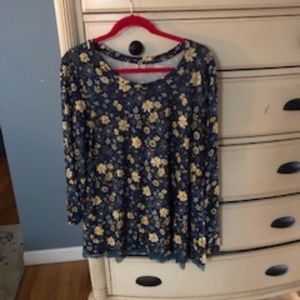 LOGO long sleeve floral shirt